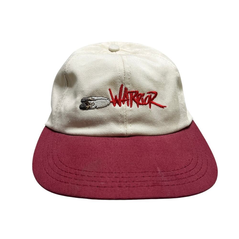 Vintage‎ 90s WARRIOR Logo Native American Two Tone Snap Back Hat / Cap USA Made